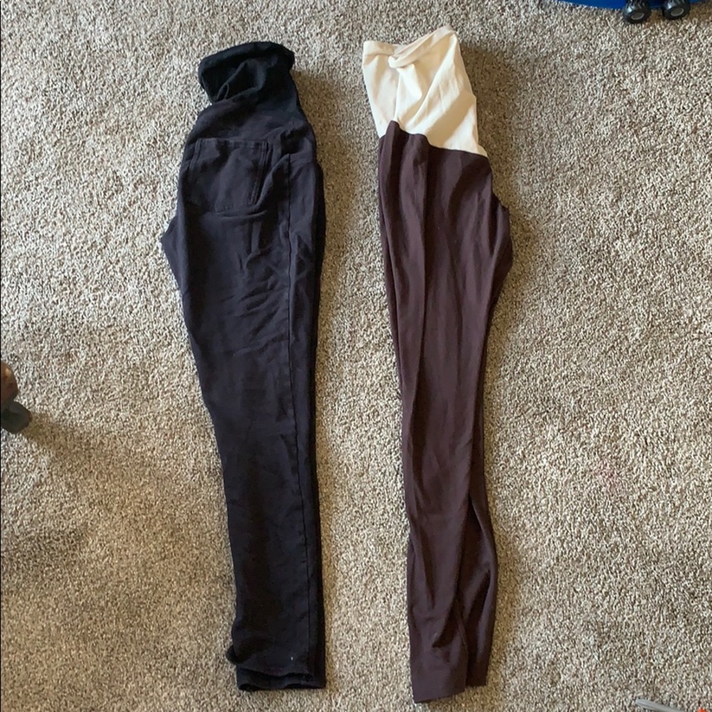 2 pairs of maternity bottoms.